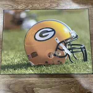 NFL Green Bay Packers Helmet Canvas Wall Art With Hanging Hooks